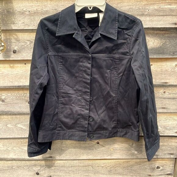 Liz Claiborne size Medium black denim jacket . - Picture 3 of 6